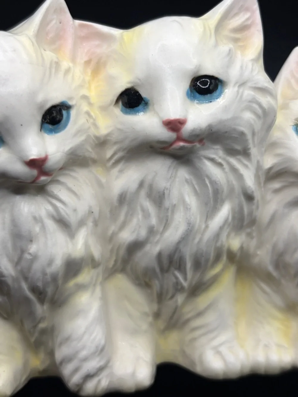 Napcoware Vintage Napco Three White Kittens Ceramic Kitty Cat Planter Vase Decor